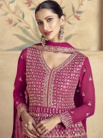 Rani Pink Real Georgette Anarkali Suit